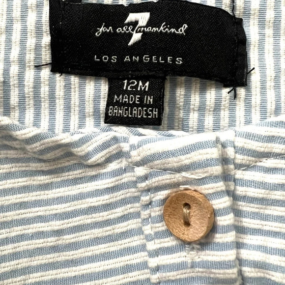 7 for All Mankind blue and white stripe baby dress 12 months - Picture 4 of 6
